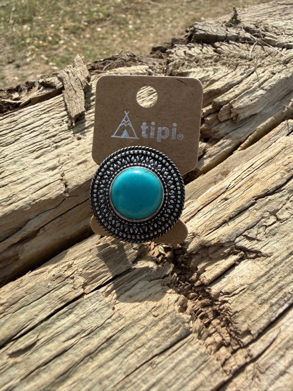 Tipi Turquoise Statement Ring in Blue-Green